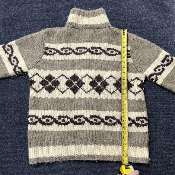 American Eagle Outfitters Sweater Mens XL Gray Handknit Zip Up Nordic Cardigan - Picture 4 of 5